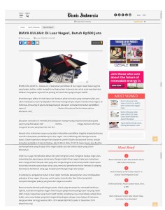 Biaya KULIAH: Di Luar Negeri, Butuh Rp 500 Juta